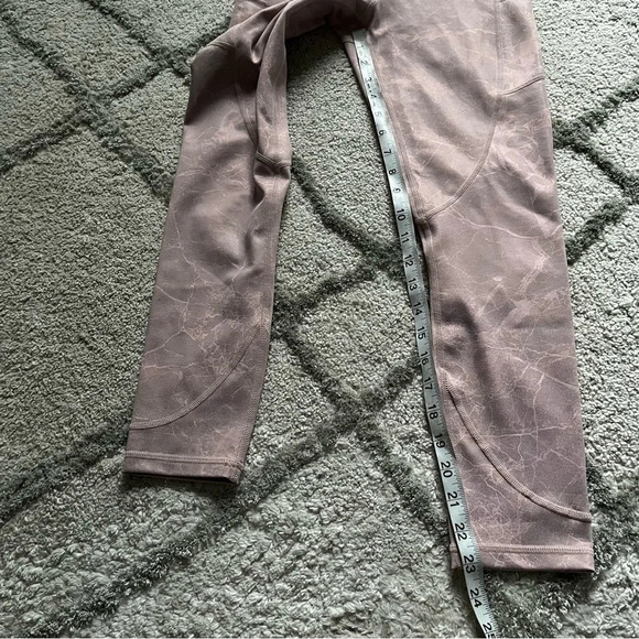 ZYIA LEGGINGS PINK DIGITAL GRANITE POCKET LIGHT N TIGHT HI-RISE 7/8 4 - Picture 6 of 9